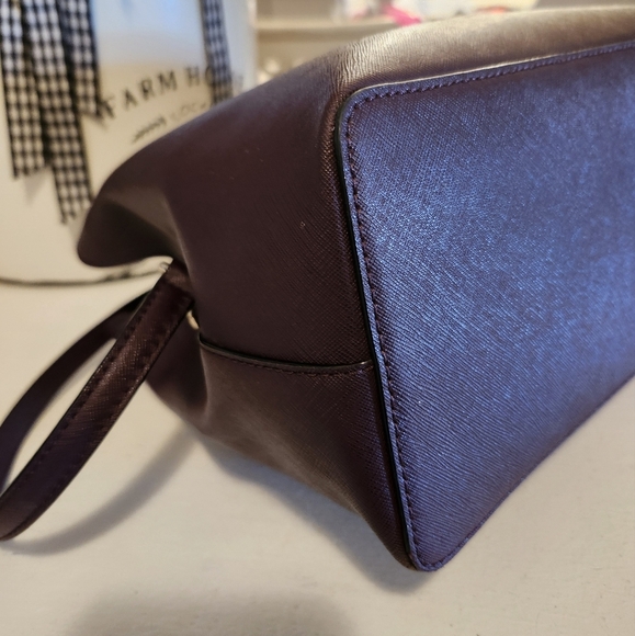KATE SPADE NY SAFIANO LEATHER EVANGELIE LAUREL WAY SATCHEL-BURGUNDY 11.5×9.5 EUC - Picture 11 of 16